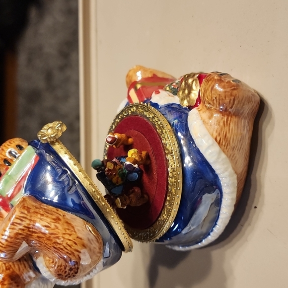 mr christmas Holiday Saleteddy Bear Porcelain Hidden Music Box